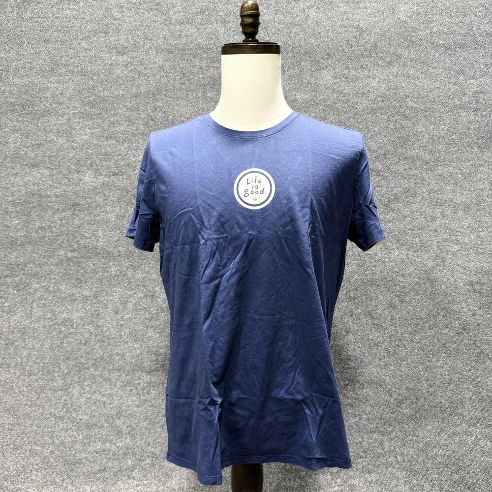 Life Is Good Shirt Mens XL Blue Circle Logo Graphic T-Shirt Tee Tagless